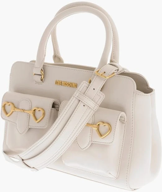 Сумка-тоут Moschino LOVE с двойным карманом из экокожи с зажимом