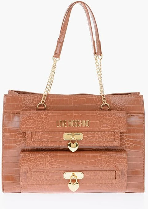 Сумка-тоут Moschino с эффектом крокодиловой кожи из искусственной кожи