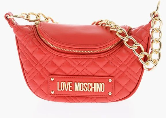 Сумка через плечо Moschino LOVE с ручкой-цепочкой, стеганая сумка из искусственной кожи