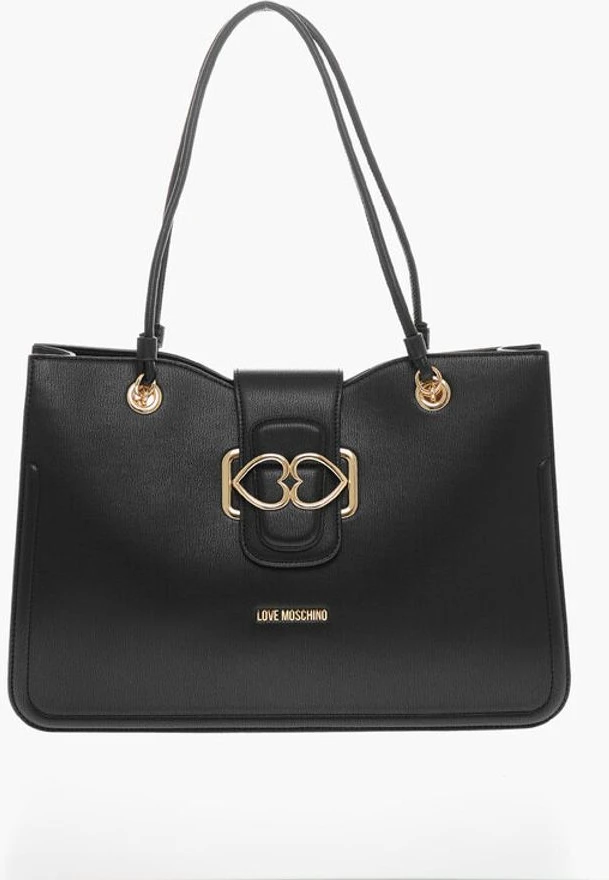 Сумка-тоут Moschino из искусственной кожи с золотистой застежкой