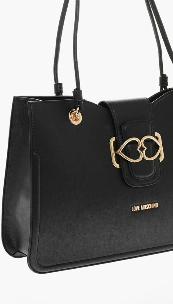 Сумка-тоут Moschino из искусственной кожи с золотистой застежкой