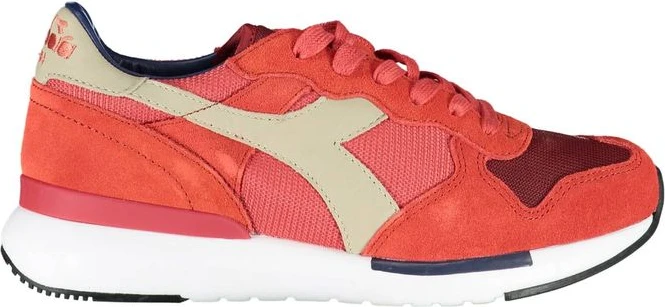 Красные кожаные женские кроссовки Diadora