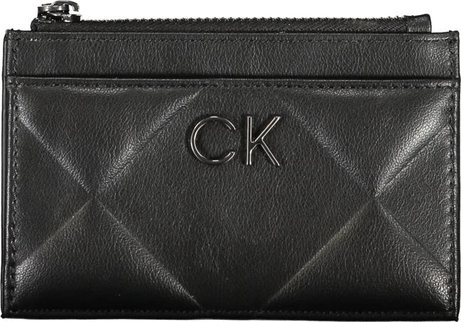 Кошелек Calvin Klein Элегантный Черный Кошелек на Молнии с Контрастной Отделкой