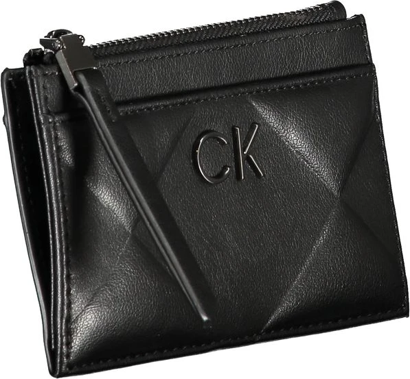 Кошелек Calvin Klein Элегантный Черный Кошелек на Молнии с Контрастной Отделкой