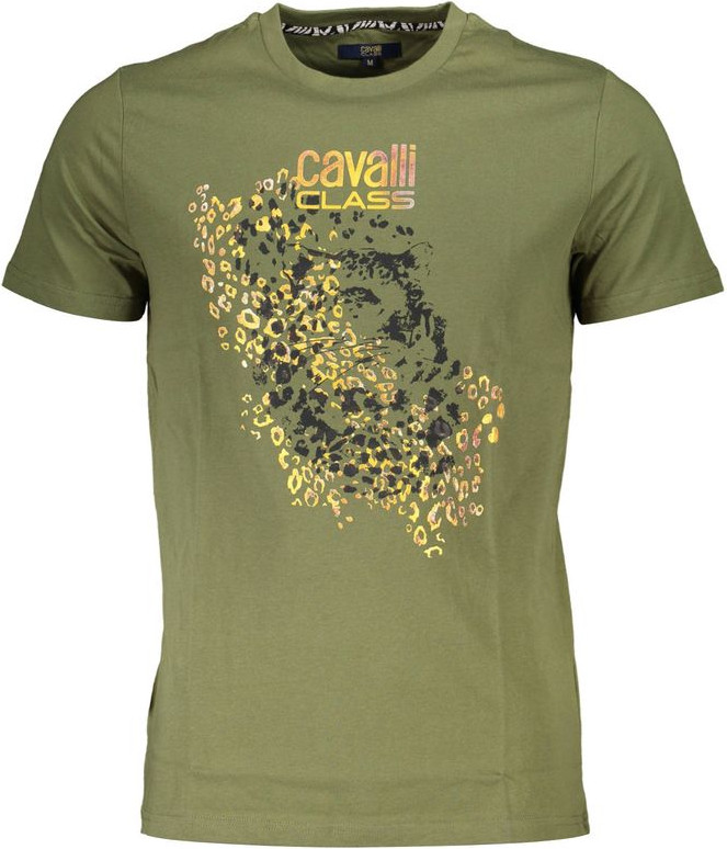Green Cotton T-Shirt Cavalli Class