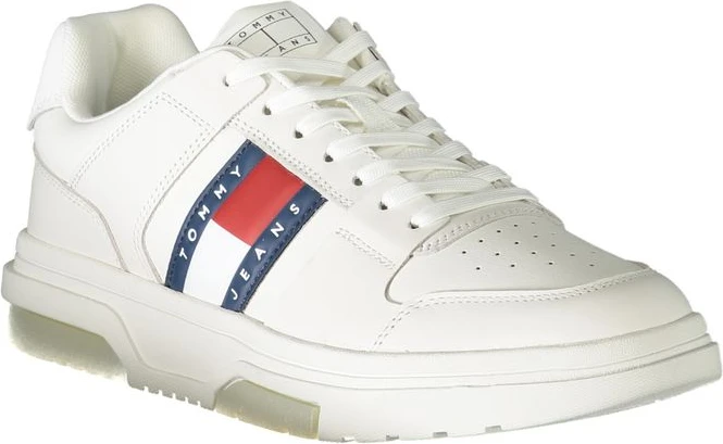 Белые кожаные мужские кроссовки Tommy Hilfiger