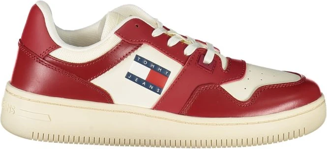 Красные женские кожаные кроссовки Tommy Hilfiger