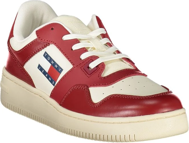 Красные женские кожаные кроссовки Tommy Hilfiger