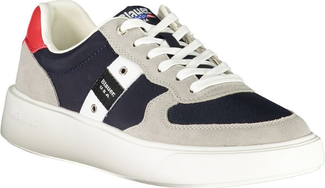 Blue Leather Men Sneaker