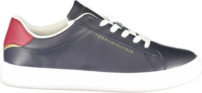 Синие кожаные женские кроссовки Tommy Hilfiger