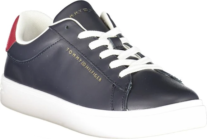 Синие кожаные женские кроссовки Tommy Hilfiger