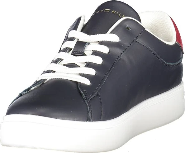 Синие кожаные женские кроссовки Tommy Hilfiger