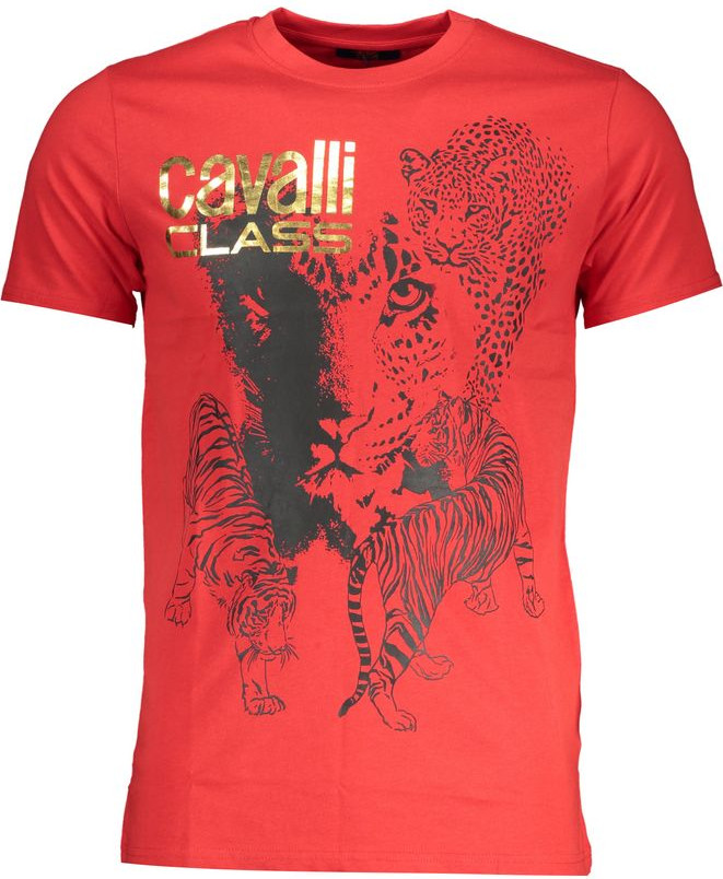 Red Cotton T-Shirt cavalli CLASS