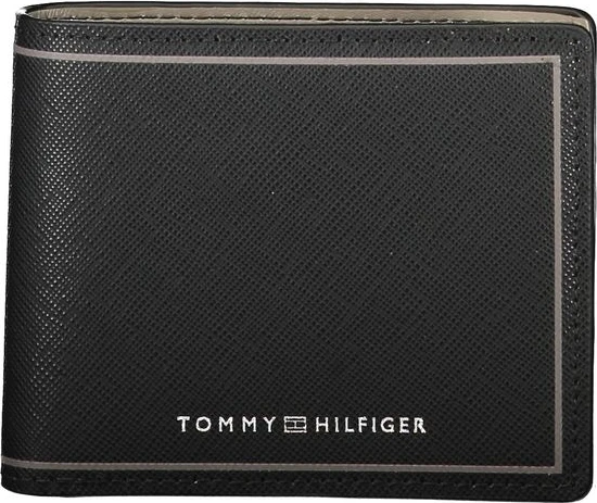 Кошелек Tommy Hilfiger Черная Кожа Двойной Отсек для Карт
