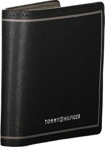 Кошелек Tommy Hilfiger Черная Кожа Двойной Отсек для Карт