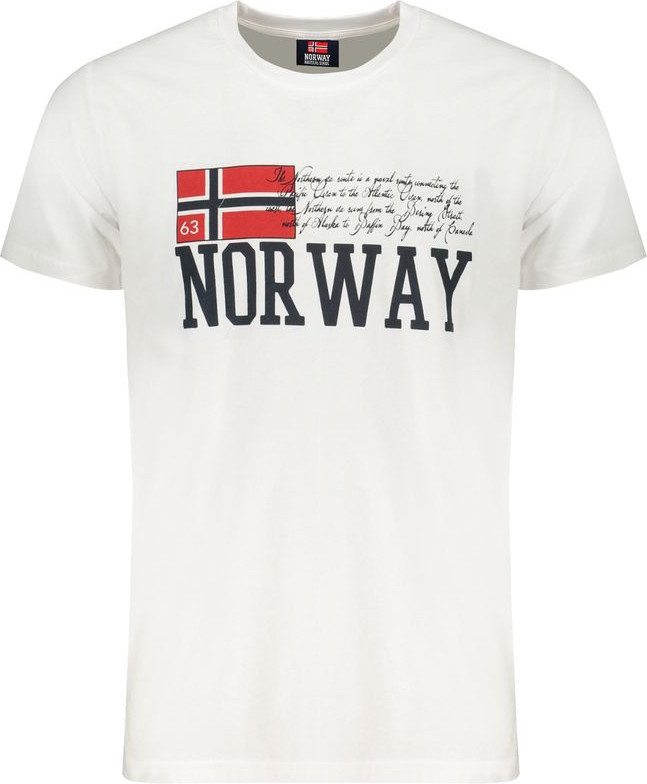White Cotton T-Shirt Geographical Norway