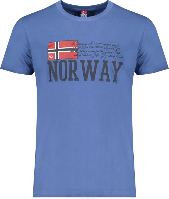 Blue Cotton T-Shirt Geographical Norway