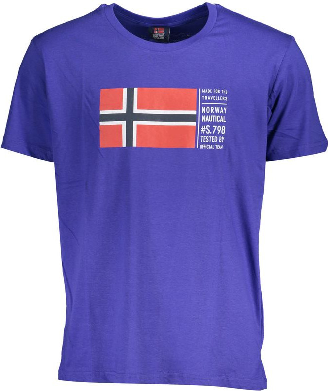 Blue Cotton T-Shirt Geographical Norway
