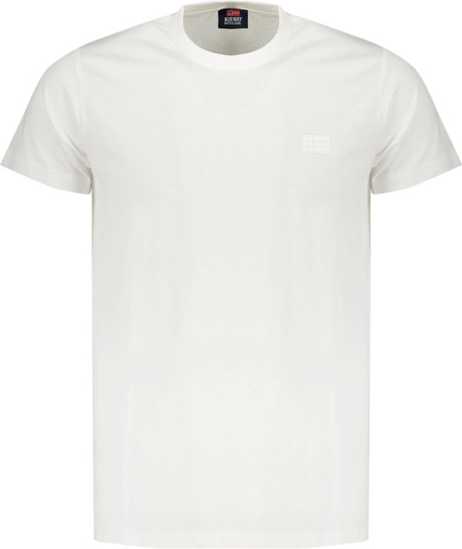 White Cotton T-Shirt Geographical Norway