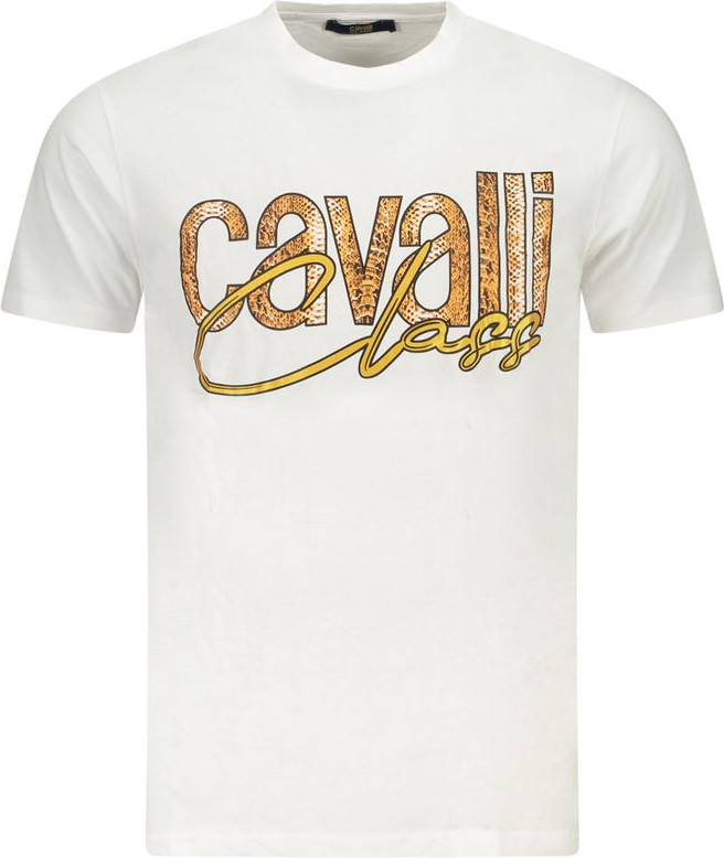 White Cotton Men T-Shirt Cavalli CLASS