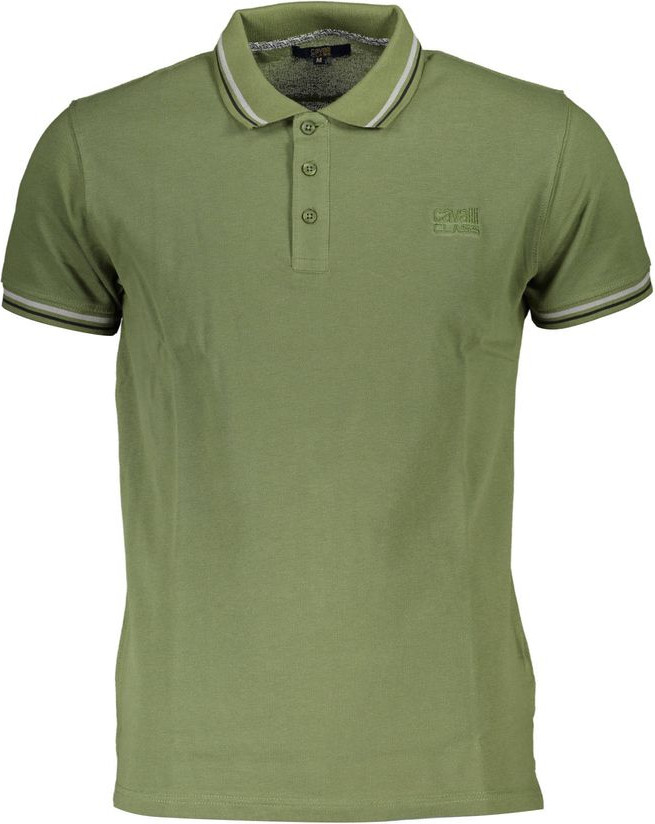Green Cotton Men Polo Shirt by cavalli CLASS