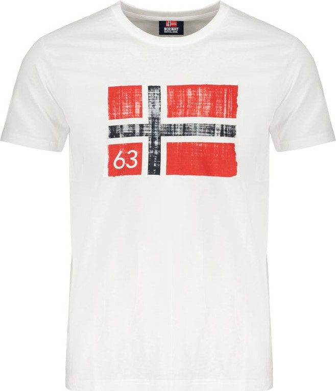 White Cotton T-Shirt Geographical Norway