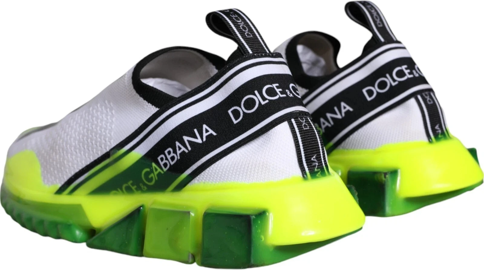 Кроссовки Dolce & Gabbana White Yellow Slip On Sorrento