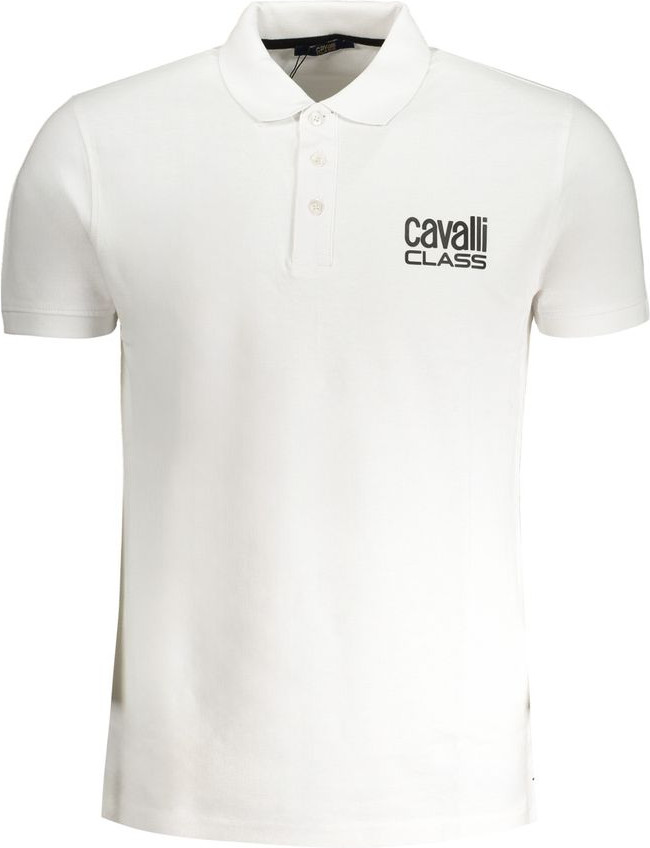 White Cotton Polo Shirt Cavalli CLASS