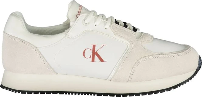 Белые кожаные мужские кроссовки Calvin Klein