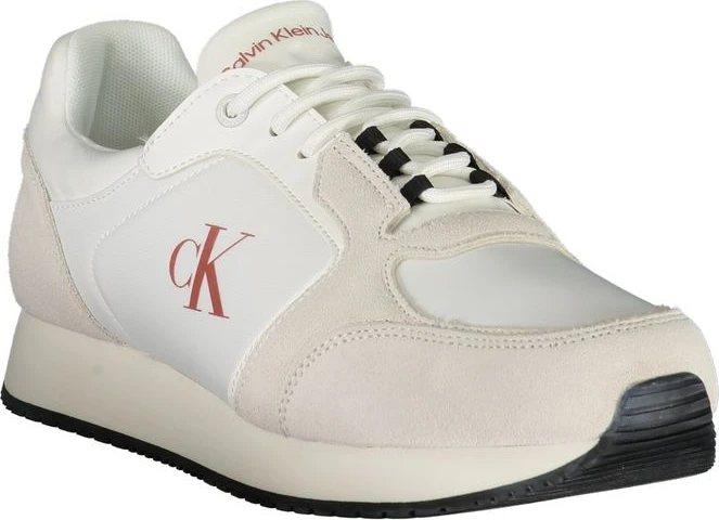 Белые кожаные мужские кроссовки Calvin Klein