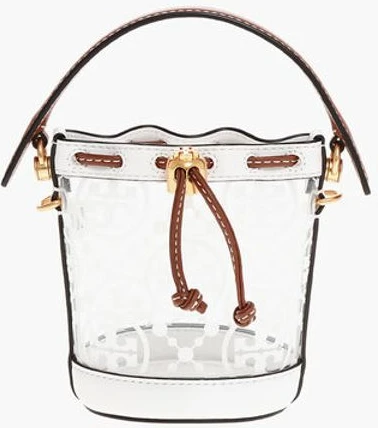 Сумка Tory Burch Мини-ведро из ПВХ с монограммой, прозрачная