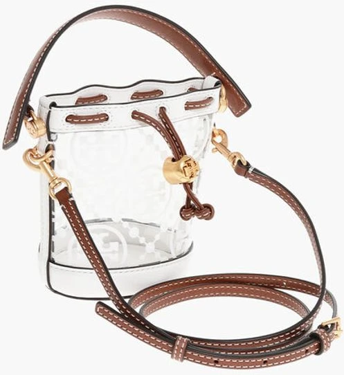 Сумка Tory Burch Мини-ведро из ПВХ с монограммой, прозрачная