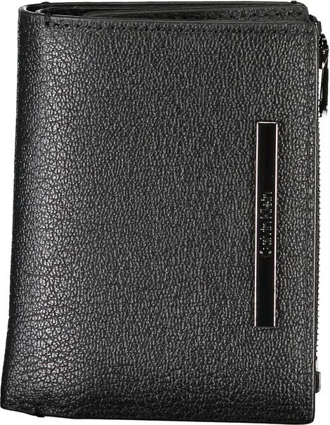 Кошелек Calvin Klein Элегантный Черный Кожаный Кошелек с Монетницей