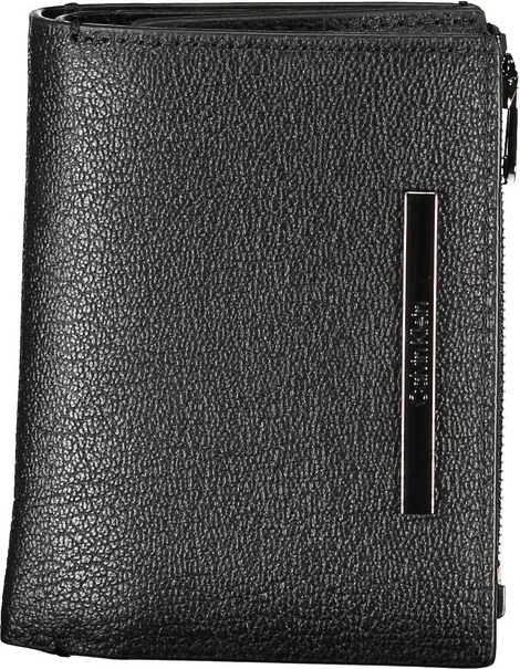 Кошелек Calvin Klein Элегантный Черный Кожаный Кошелек с Монетницей