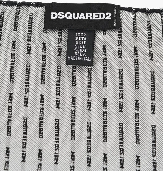 Платок-паше Dsquared2 шелковый платок-паше с логотипом по всей поверхности