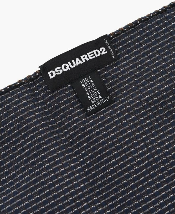 Нагрудный платок Dsquared2 с микроузором в клетку из шелка