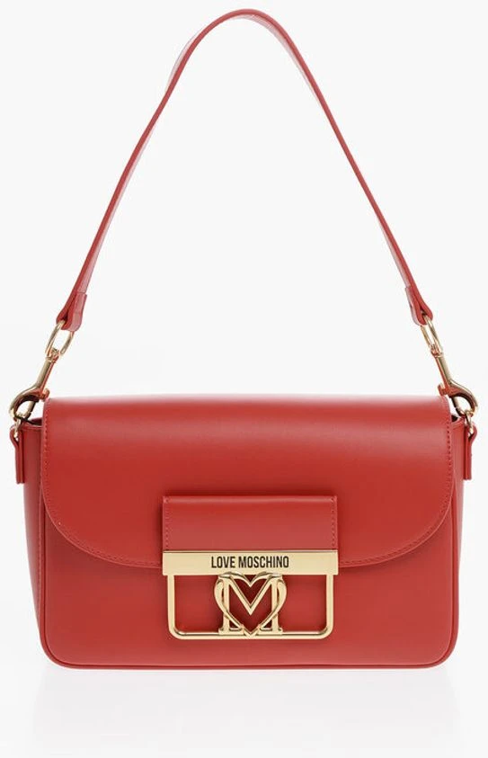 Сумка через плечо Moschino LOVE из экокожи с золотыми деталями и съемным ремешком