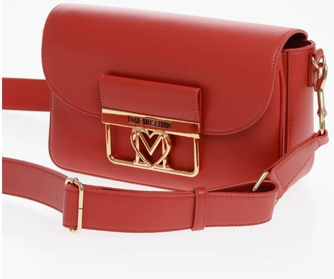 Сумка через плечо Moschino LOVE из экокожи с золотыми деталями и съемным ремешком