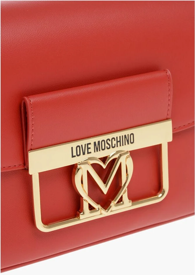 Сумка через плечо Moschino LOVE из экокожи с золотыми деталями и съемным ремешком