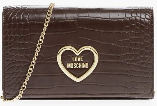 Сумка через плечо Moschino LOVE с эффектом крокодиловой кожи из искусственной кожи с золотой цепочкой