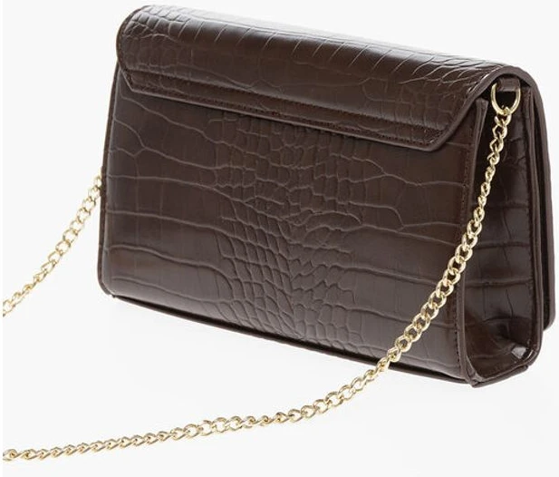 Сумка через плечо Moschino LOVE с эффектом крокодиловой кожи из искусственной кожи с золотой цепочкой