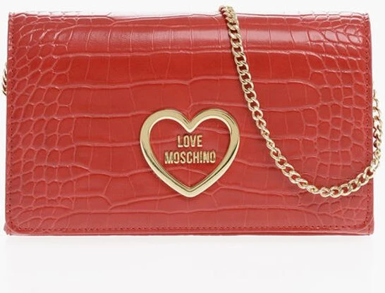 Сумка через плечо Moschino LOVE с эффектом крокодила из экокожи