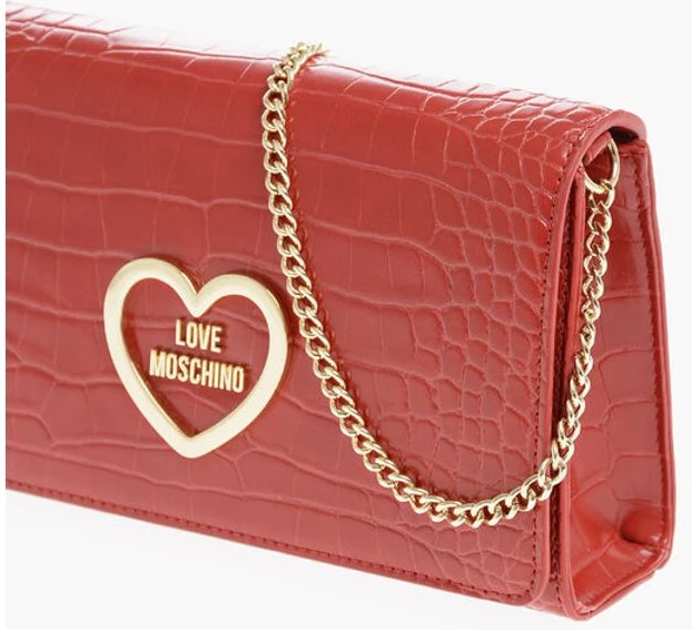 Сумка через плечо Moschino LOVE с эффектом крокодила из экокожи