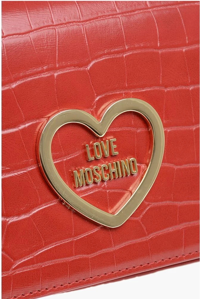 Сумка через плечо Moschino LOVE с эффектом крокодила из экокожи