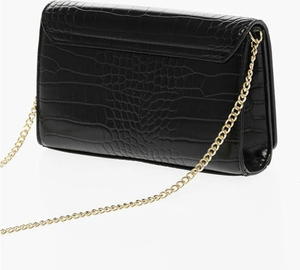 Сумка через плечо Moschino LOVE с эффектом крокодила из искусственной кожи с золотой цепочкой