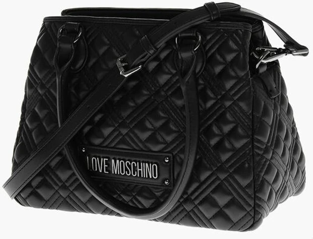 Сумка Moschino LOVE стеганая из экокожи со съемным плечевым ремнем