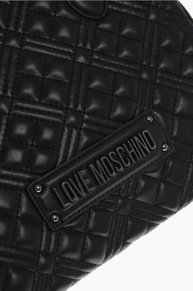 Сумка Moschino LOVE стеганая из экокожи со съемным плечевым ремнем