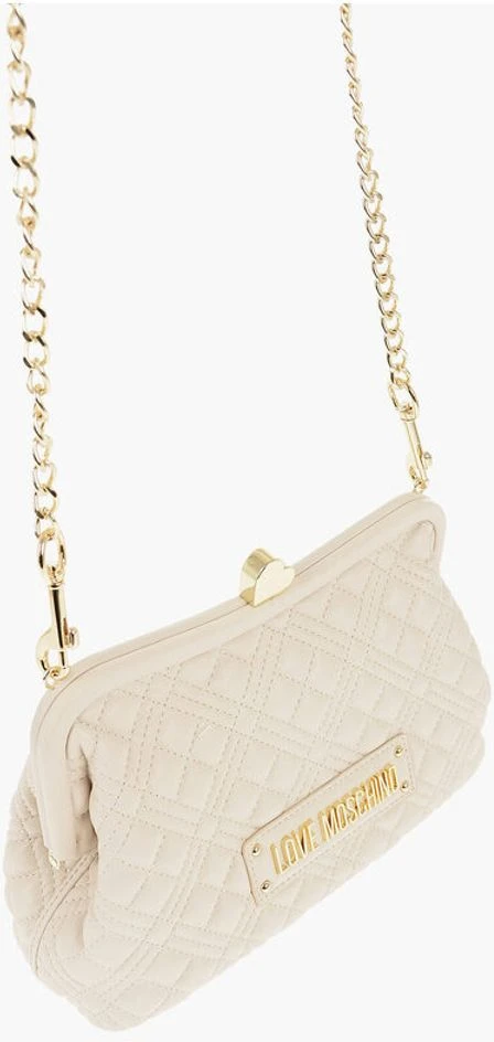 Сумка Moschino LOVE с принтом в виде стеганой экокожи с золотой цепочкой и деталью в виде сердца