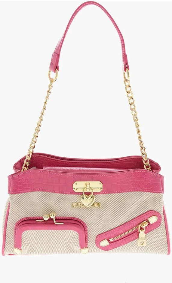 Сумка через плечо Moschino LOVE из ткани с эффектом крокодила из экокожи