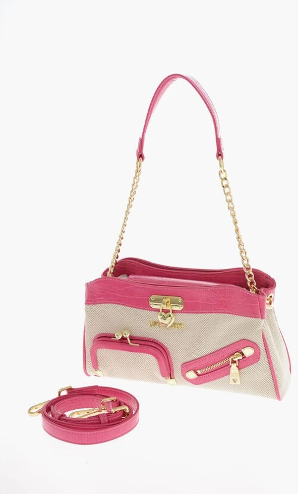 Сумка через плечо Moschino LOVE из ткани с эффектом крокодила из экокожи